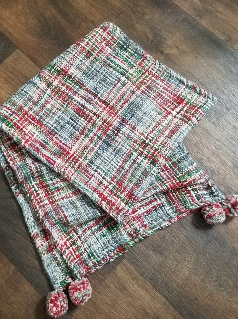 Aspen Tweed pom poms runner
